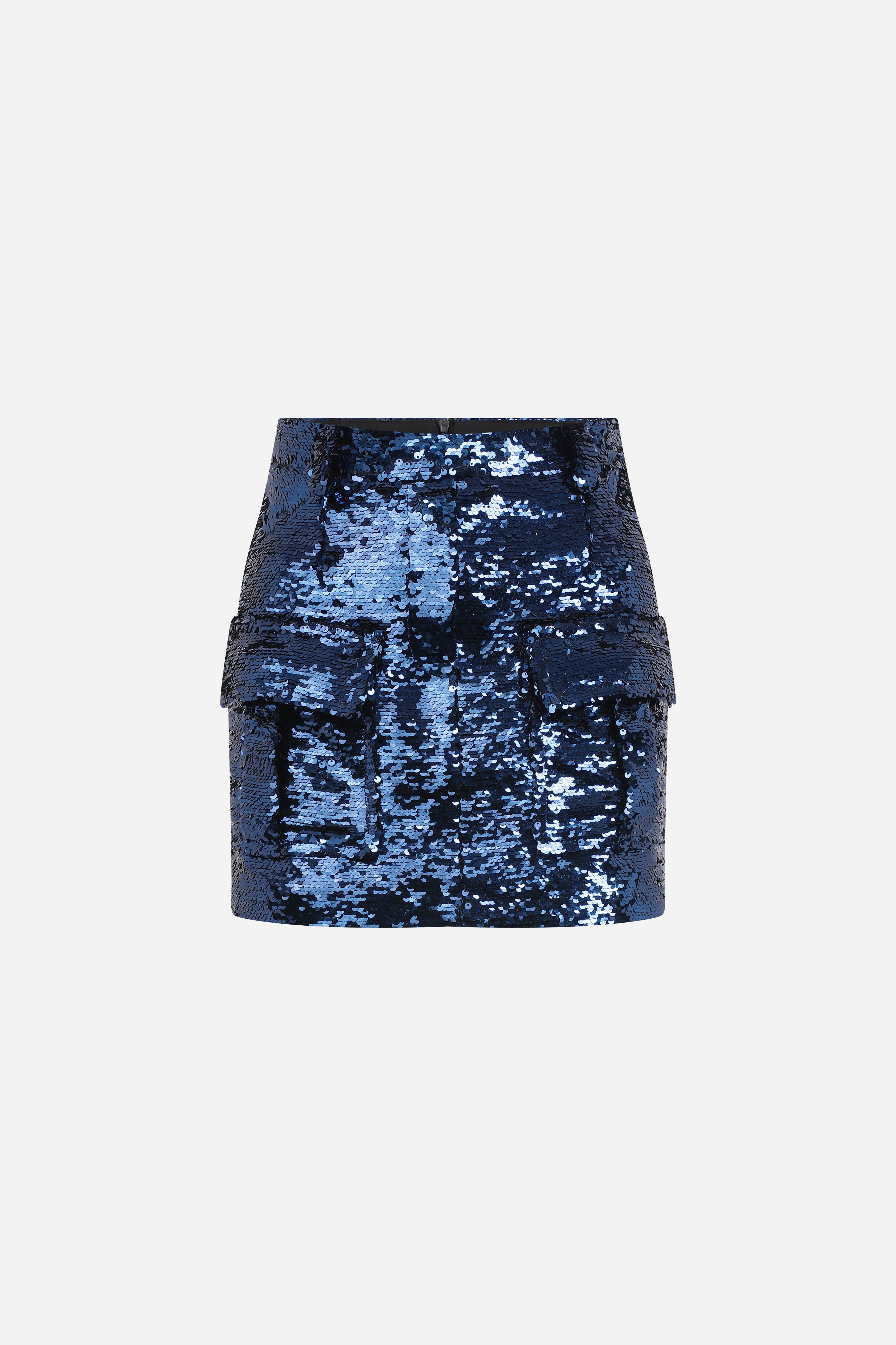 Liza - Sequin Mini Skirt With Cargo Pockets