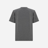 Arina - Embellished Tshirt With Shoulder Pads