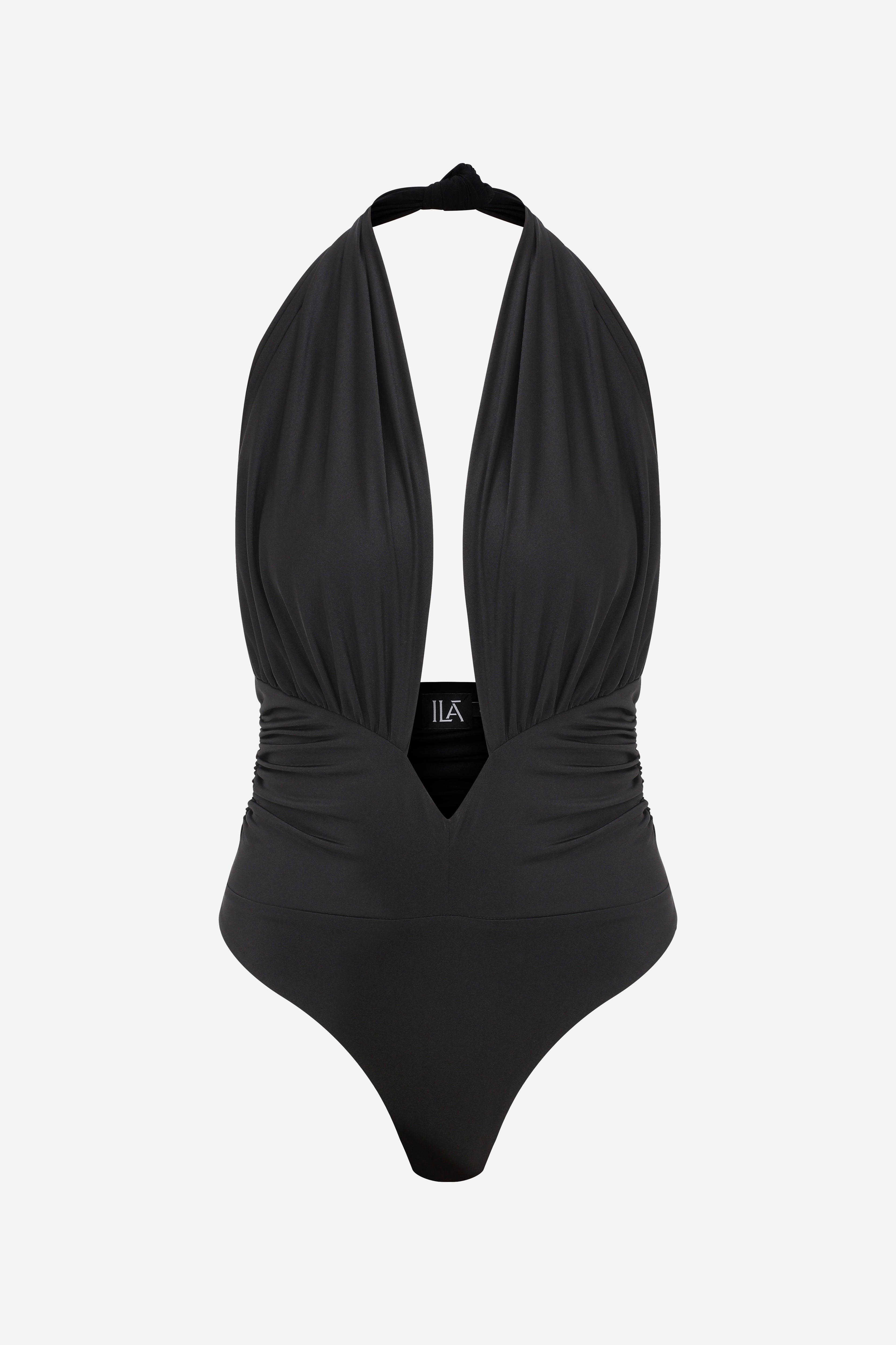TRACY - JERSEY BODY WITH CUTOUT DETAILS in BLACK