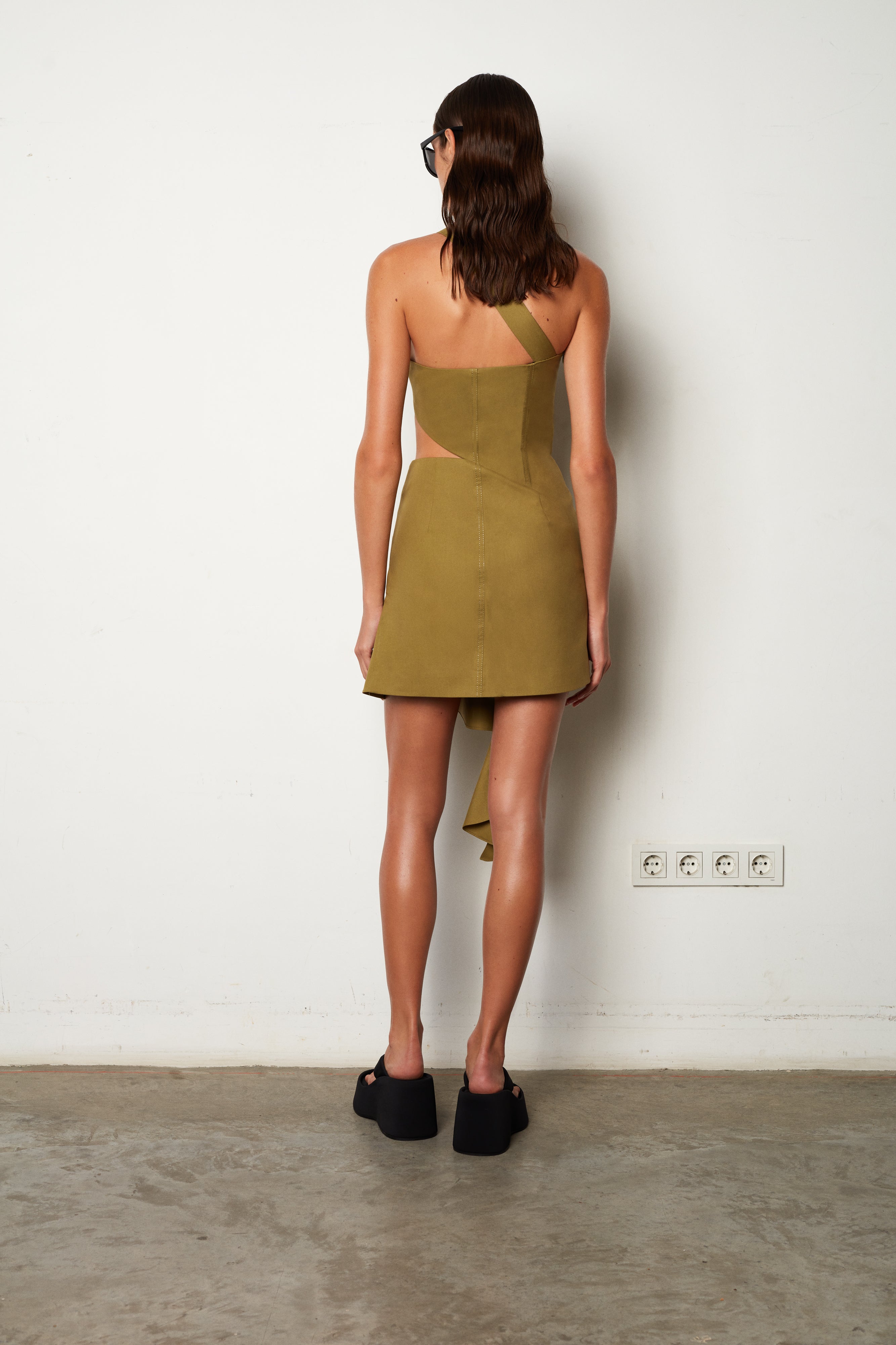 Aria - One-Shoulder Mini Dress With Flounced Panel