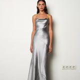 Nora - Cowl Neck Metallic Maxi Dress