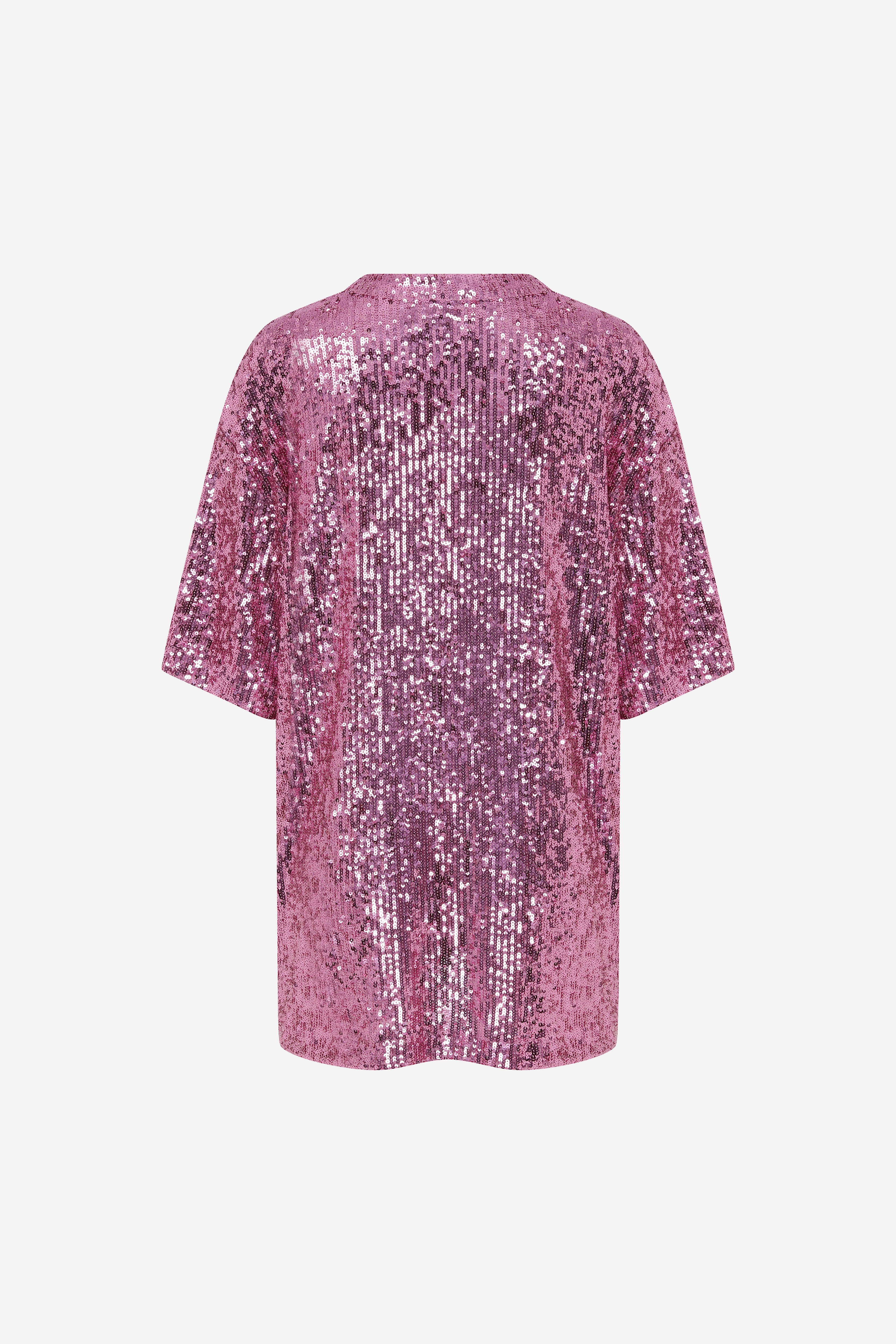 Pavla - Oversized Sequined T-shirt/Dress With 2 Ring Cut-Outs