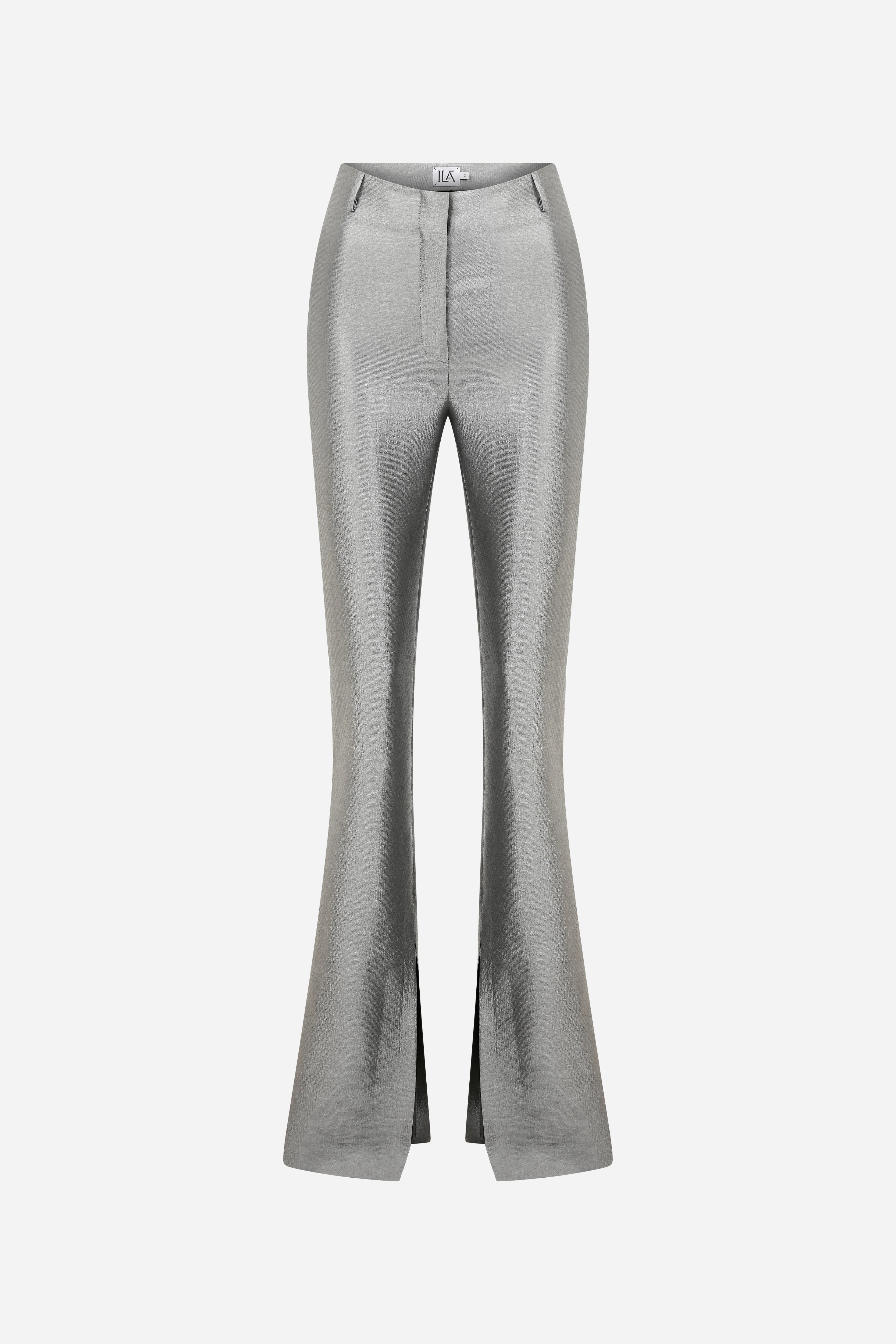 Selva - Metallic Trousers With Split Hems
