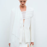 Olly - Oversized Blazer with Chiffon Detail