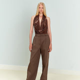 Daisy - Tailored Double Pleated Trousers With Piping Details