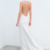 Venus - Choker Detailed Backless Satin Maxi Dress