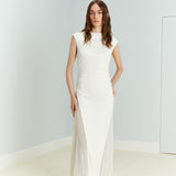 Marissa - Halter Neck Jersey Dress With Crushed Chiffon Details