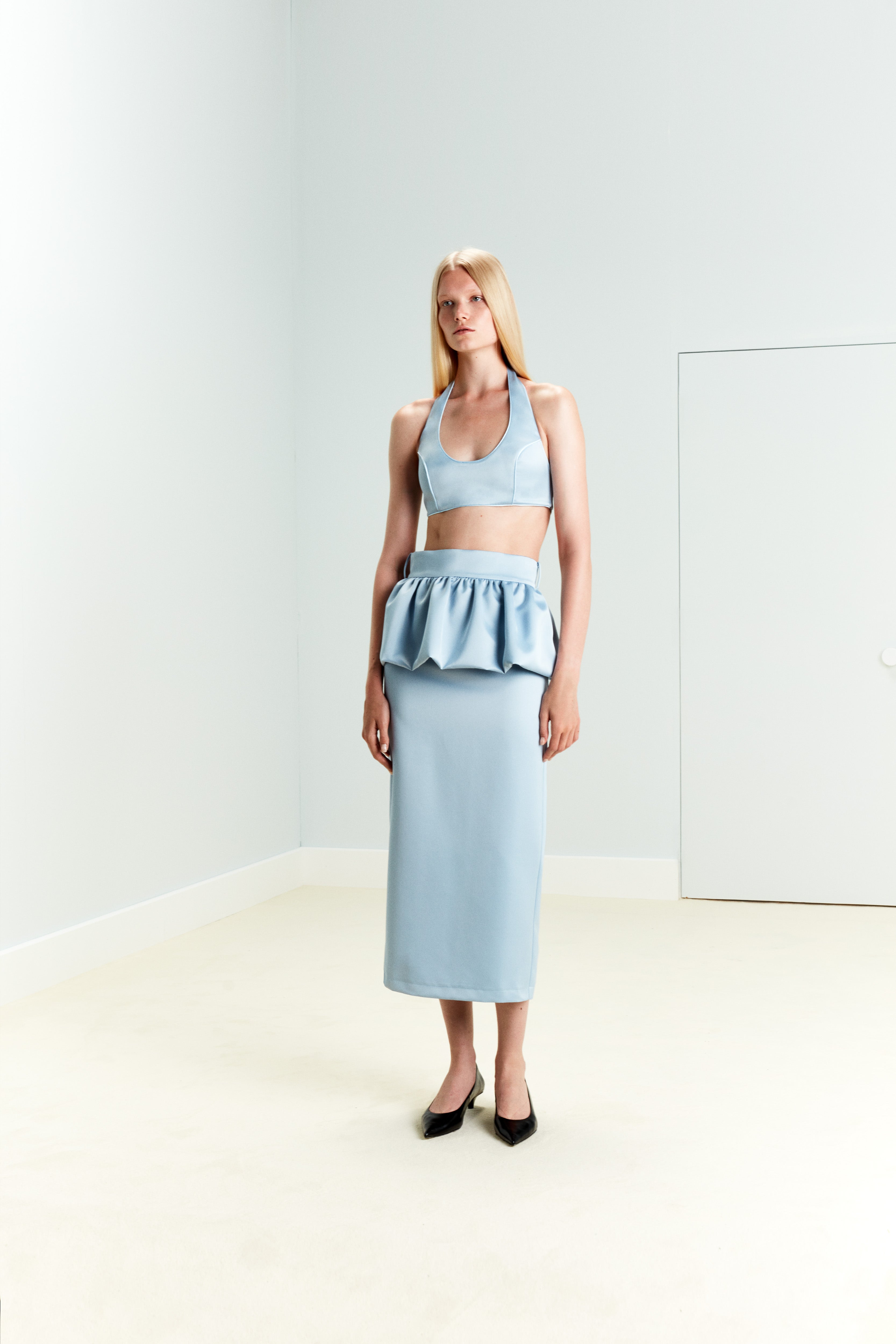Rachel - Midi Skirt With Peplum