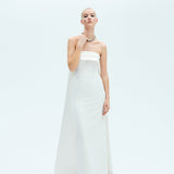 Arielle - Strapless Midi Dress With Long Train On The Back