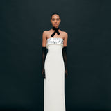 Grace - Strapless Midi Dress With Hand Stitched Mirrors