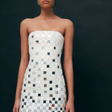 Vivian - Strapless Mini Sequin Dress With Hand Stitched Mirrors