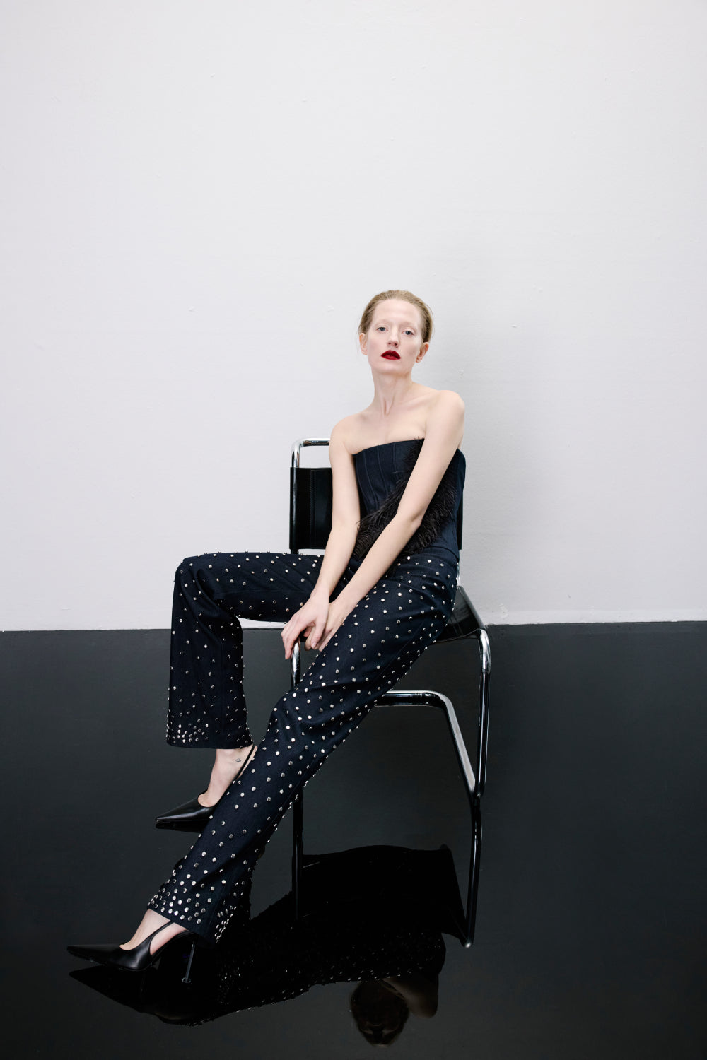 Loen Trousers with Accessory Detail in Indigo