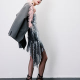 Linea Strapless Sequin Mini Dress in Silver Sequin