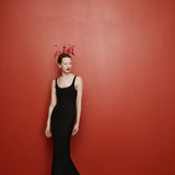 Melina U-Neck Maxi Dress with Back Detail in Black