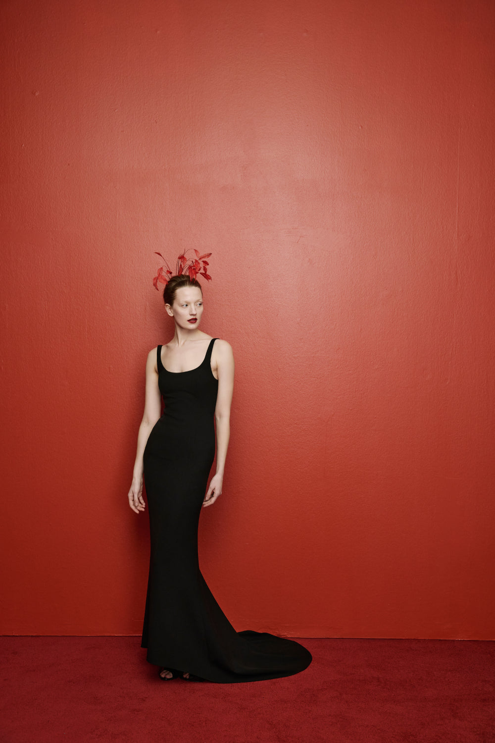 Melina U-Neck Maxi Dress with Back Detail in Black