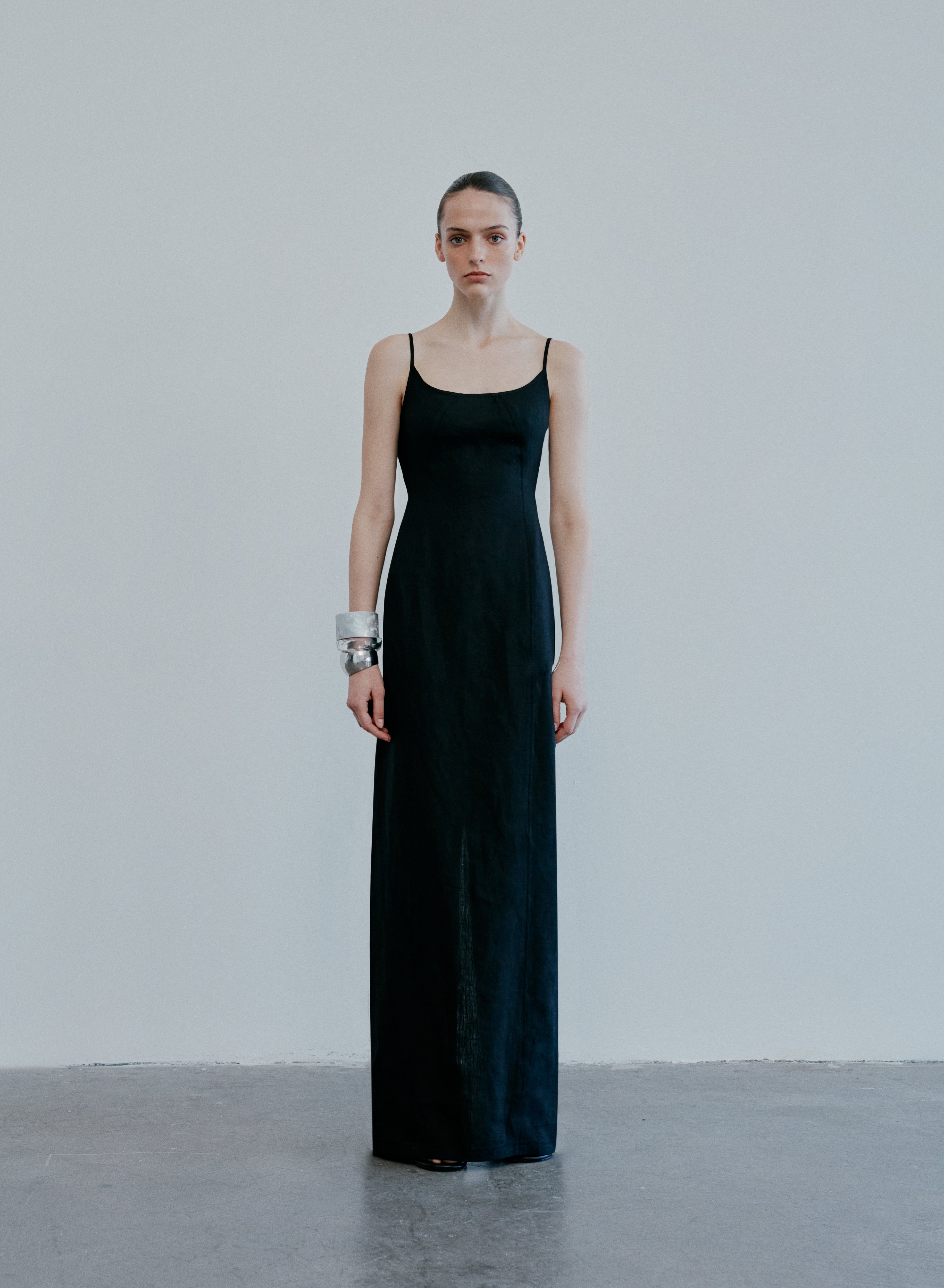 Victoria-Linen Slip Dress