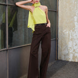Leo-Contrast-Stitch Dart Trousers