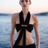 Stella-Accessory-Detail Jersey Top With Chiffon Overlay