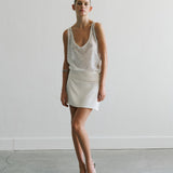 Lend - U-Neck Sequin Tank Top in White