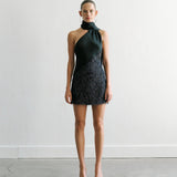 Asia - One Shoulder Satin and Sequin Detailed Mini Dress