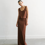 Hilda - U Neck Satin Maxi Dress