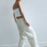 Zee - Double Pleated Tailored Trousers in Denim