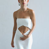 Chloe - Cowl Detailed Strapless Maxi Dress