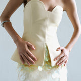 Lilia - Hand Stitched Sequin Detailed Mini Skirt