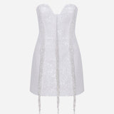 Eloide - Sequin Mini Dress With Beaded Fringe Detail