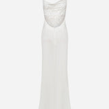 Brittany - Satin And Lace Mixed Bias Cut Maxi Dress