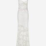 Brittany - Satin And Lace Mixed Bias Cut Maxi Dress