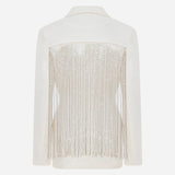Shania - Beaded Fringe Detailed Tailored Blazer