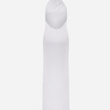 Luce - Backless Satin Dress With Front Slit in White