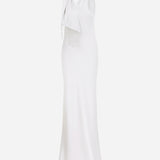 Brice - One Shoulder Satin Maxi Dress in White
