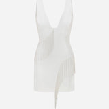 Belle - V-Neck Mini Dress With Beaded Fringe Detail