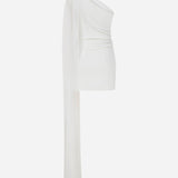 Mery - One Shoulder Mini Dress With See Through Cape Detail