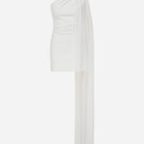 Mery - One Shoulder Mini Dress With See Through Cape Detail