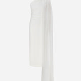 Zoe - One Shoulder Midi Dress With See Through Cape Detail