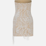 Skye - Strapless Lace Dress With Hand-Beaded Appliqué Detail