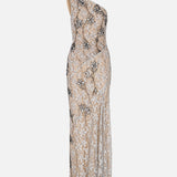 Eve - One-Shoulder Lace Maxi Dress With Hand-Beaded Embellishments