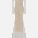 Lya - Hand-Beaded Off-Shoulder Lace Maxi Dress With Inner Corset