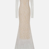 Lya - Hand-Beaded Off-Shoulder Lace Maxi Dress With Inner Corset