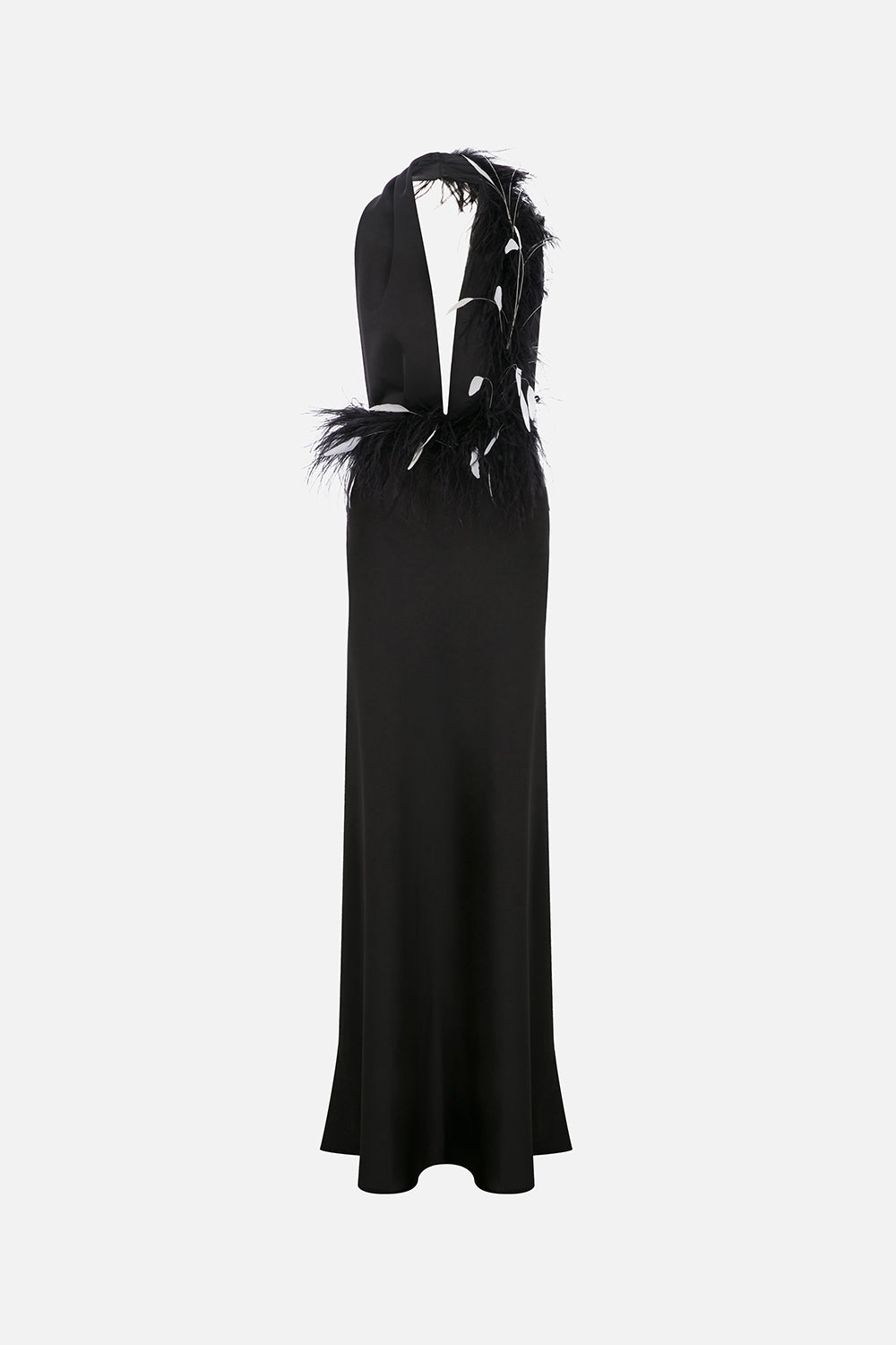Carey-V-Neck Feathered Maxi Dress – ILA Official