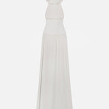 Lune - Halter-Neck Chiffon Maxi Dress With Corset Detail