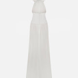 Lune - Halter-Neck Chiffon Maxi Dress With Corset Detail