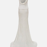 Margo - Cowl-Neck Jacquard Maxi Dress With Corset Belt