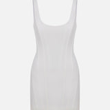 Irina-U-neck Jacquard Corset Mini Dress