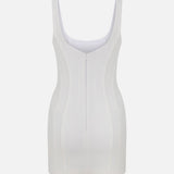 Irina-U-neck Jacquard Corset Mini Dress