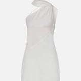 Livia-One Shoulder Satin Detailed Mini Dress