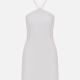 Selia-Triangle-Neck Mini Dress with Sequin Detail
